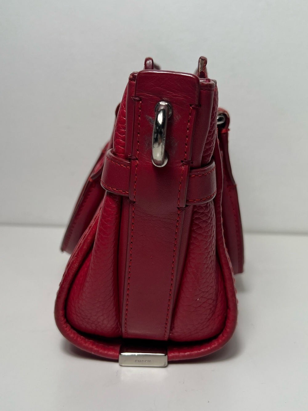 Coach Swagger 21 Red Leather Top Handle Crossbody Tote Satchel Purse Bag - Picture 6 of 15